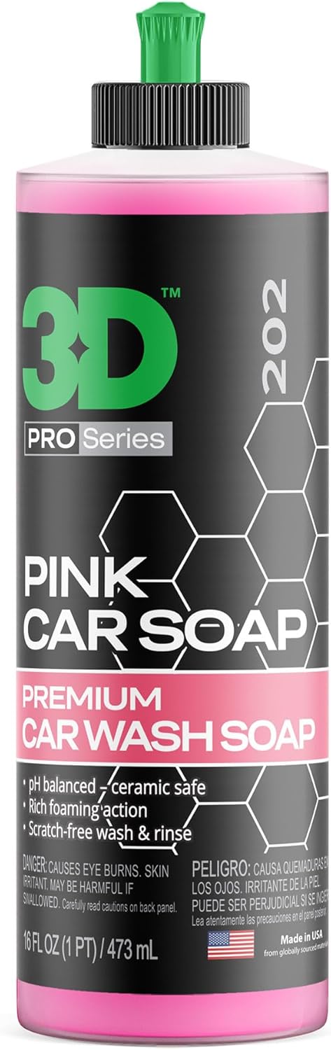 Pink Car Soap – 1 Gallon |Ph Neutral Car Wash Soap with High Suds & Cherry Scent | Scratch-Free, High Gloss Shine | Safe on Wax & Sealants | Weekly Car Care