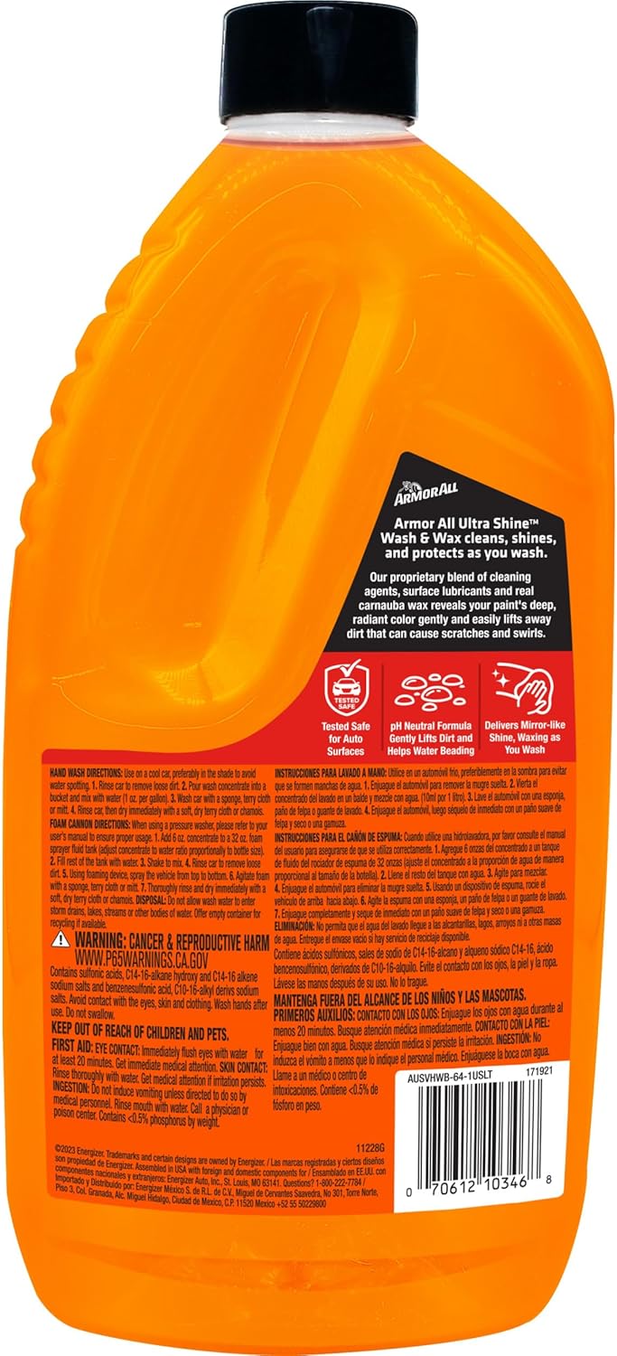 Ultra Shine Car Wash and Car Wax by , Cleaning Fluid for Cars, Trucks, Motorcycles, 64 Fl Oz Each