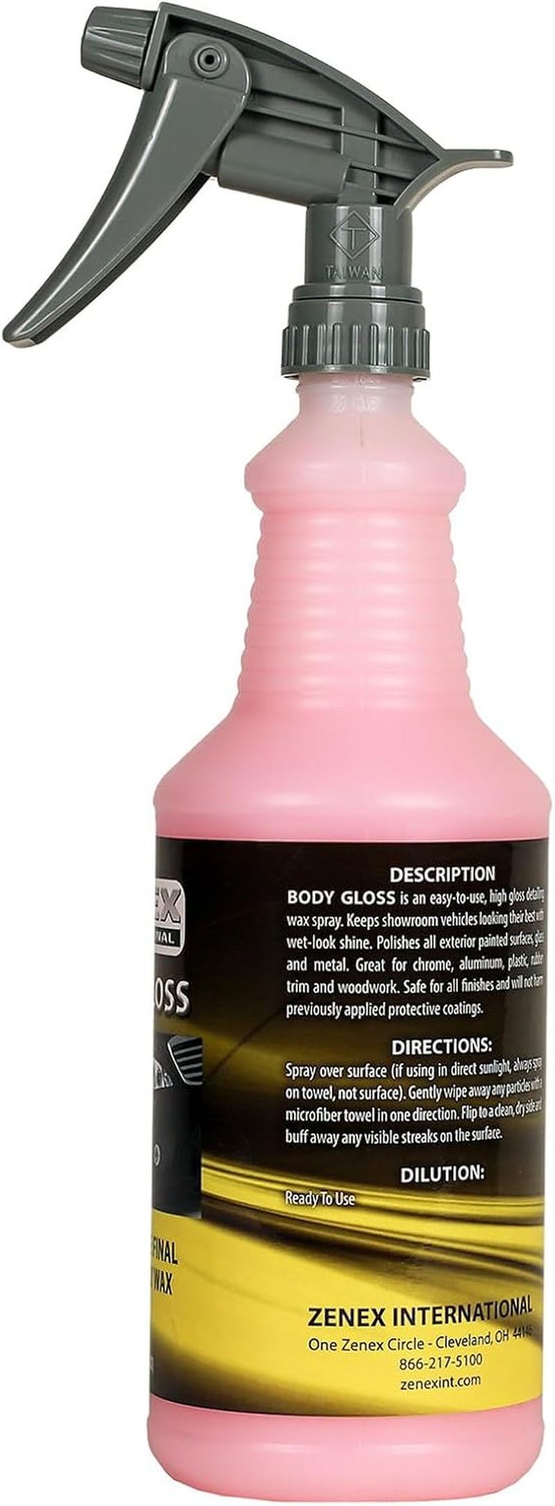 Body Gloss Liquid Spray Wax - High Gloss Professional-Grade Detail Spray Wax | Cleans & Protects Painted Surfaces, Glass, Chrome, & More | Water-Repellant Protection | 32 Oz (2 Pack)