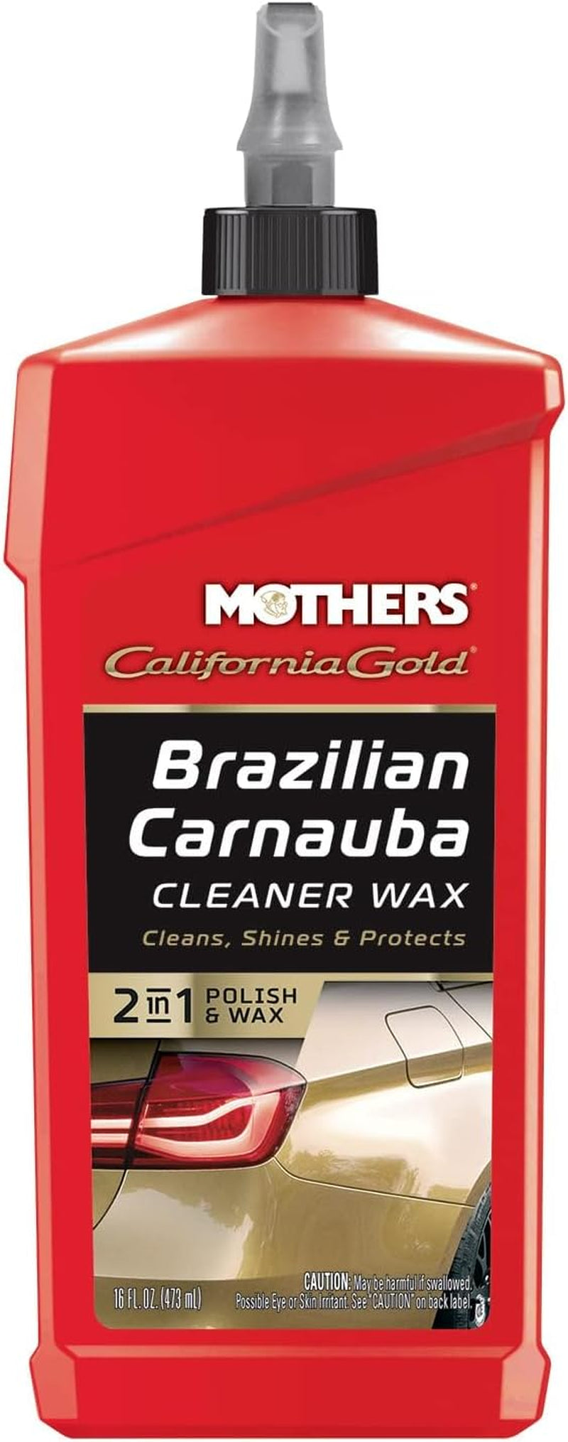 California Gold Brazilian Carnauba Cleaner Wax, 16 Oz. — Cleans & Waxes in One Step, Removes Oxidation & Swirls, Premium Carnauba Shine & Protection for All Paint Finishes (05701)