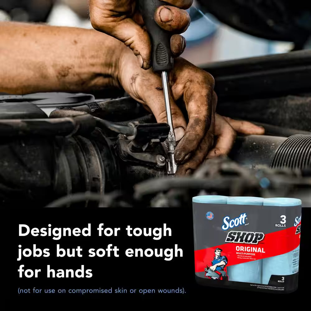 Blue Shop Towel Cleaning Wipes (3-Pack Bundle of 3)