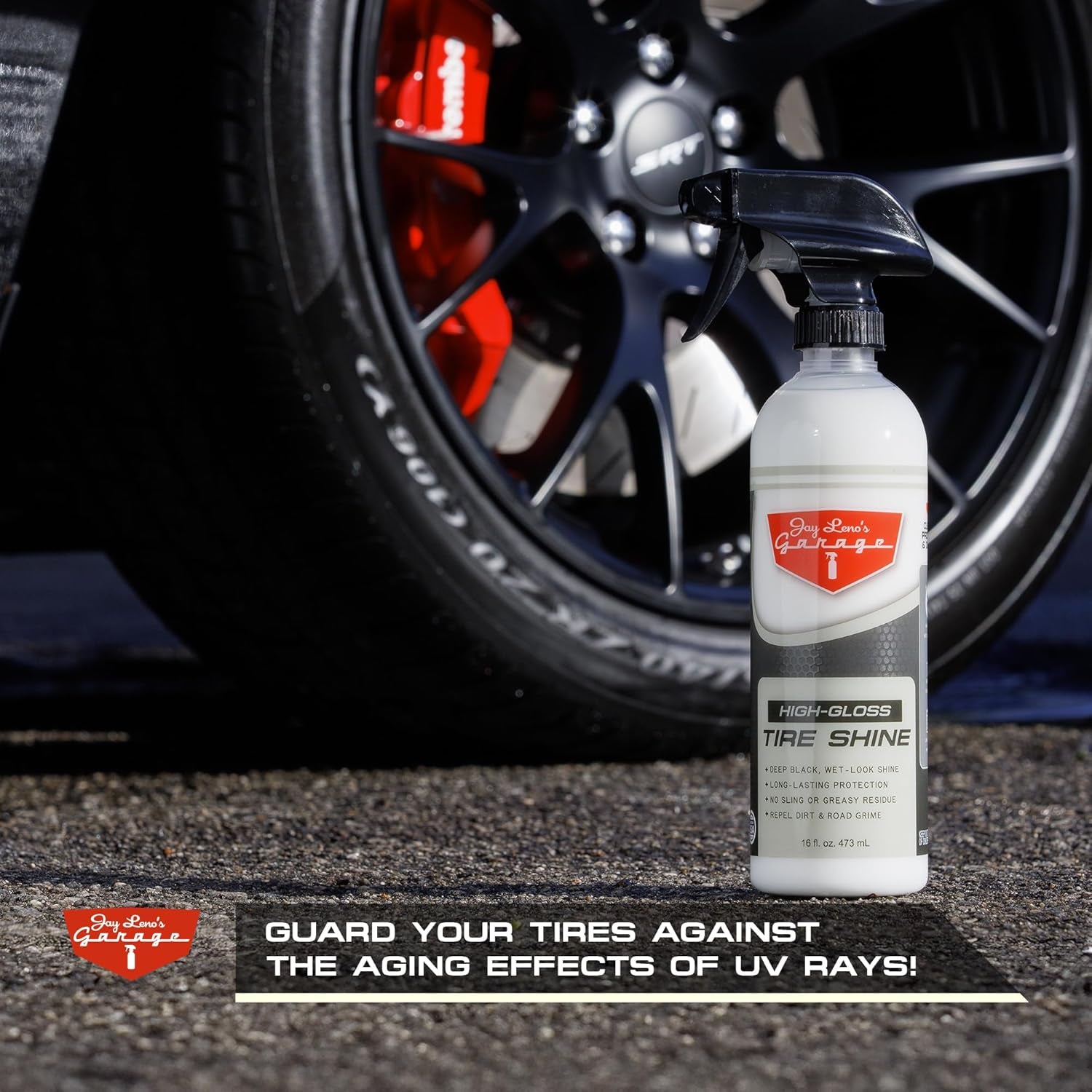 Tire Shine Delivers Long-Lasting High Gloss with a Deep Black Wet Look Glow. This Tire Dressing Spray and Car Tire Shine Work as Auto Detailing Care for Wheels and Tires – 16 Oz.