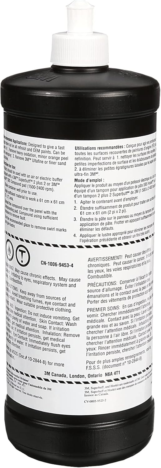 Super Duty Rubbing Compound, 05954, 1 Qt (32 Fl Oz/946 Ml), Contains No Waxes or Silicones