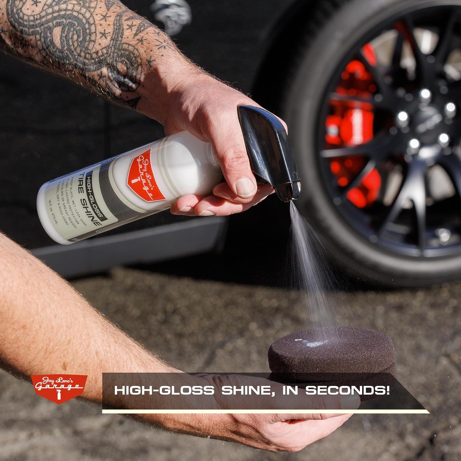 Tire Shine Delivers Long-Lasting High Gloss with a Deep Black Wet Look Glow. This Tire Dressing Spray and Car Tire Shine Work as Auto Detailing Care for Wheels and Tires – 16 Oz.