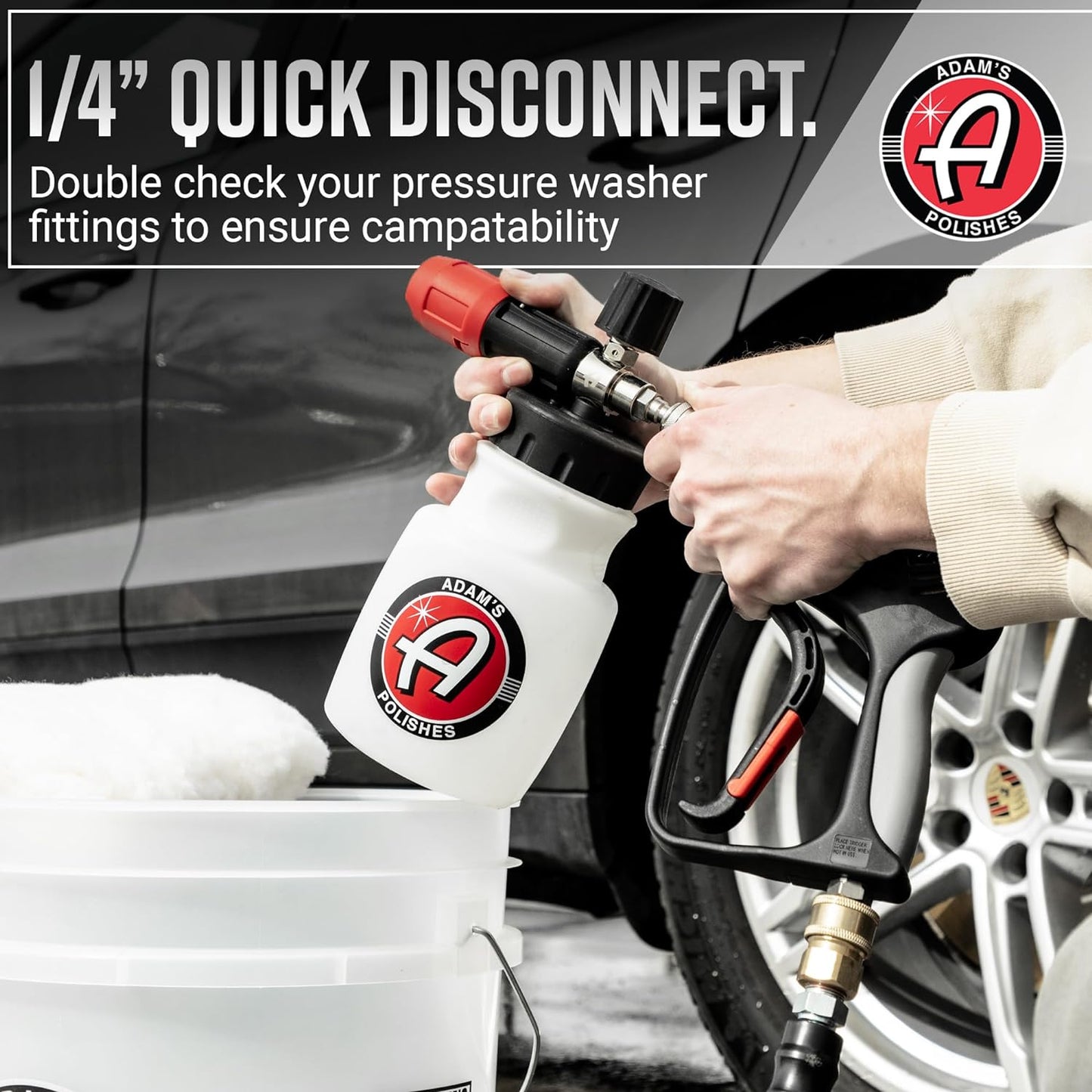 Premium Foam Cannon - Soap Sprayer for Car Wash | Sprayer Cannister for Pressure Washer 1/4" Quick Disconnect