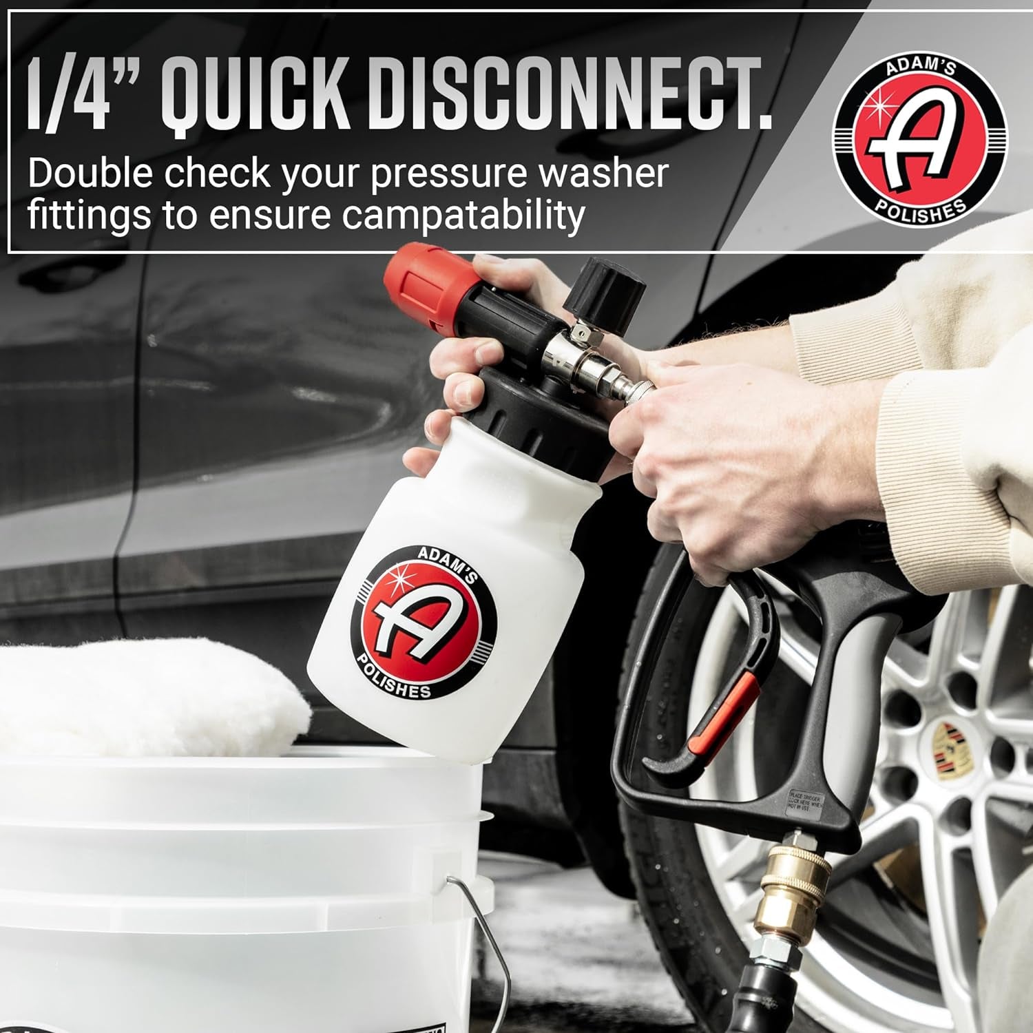 Premium Foam Cannon - Soap Sprayer for Car Wash | Sprayer Cannister for Pressure Washer 1/4" Quick Disconnect