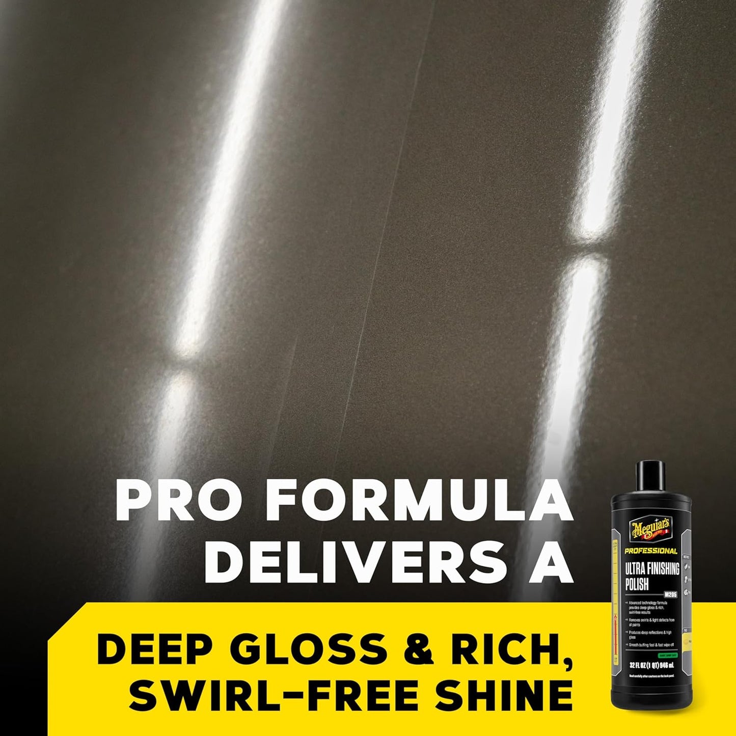 M205 Mirror Glaze Ultra Finishing Polish, Easy-To-Use Formula for Impeccable Shine, Multiple Ways to Apply Mirror Glaze, Removes Defects and Swirls for a High Gloss, 32 Oz Container