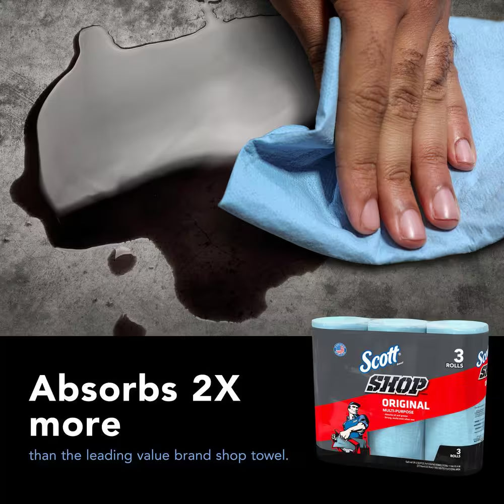 Blue Shop Towel Cleaning Wipes (3-Pack Bundle of 3)