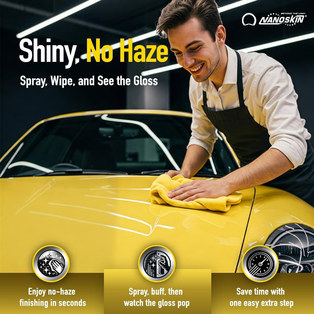 QUICK SHINE Quick Detail Spray 5 Gallons - Waterless Detailer Spray for Car Detailing | Deep Gloss Car Wax Booster & Clay Lubricant | Removes Dust, Smudges, Fingerprints & Other Contaminants, Yellow, 640.00 Fl Oz (Pack of 1)