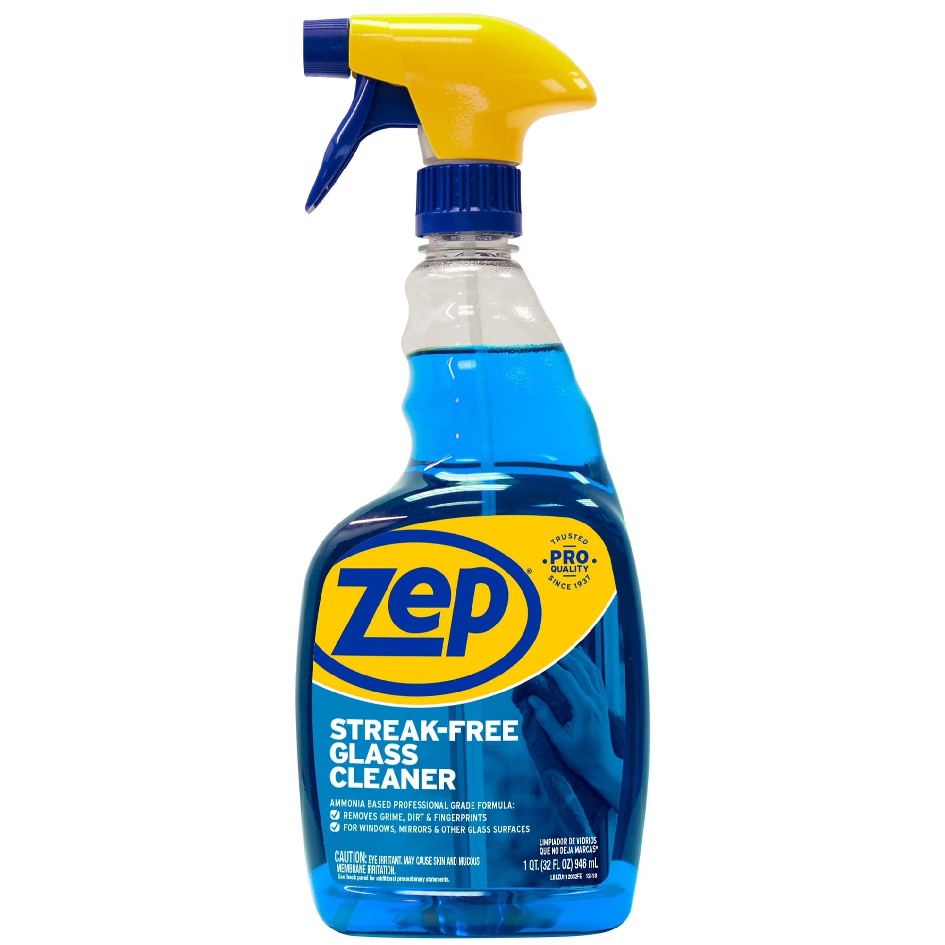 Streak-Free Glass Cleaner - 32 Oz. (Case of 12) ZU112032 - Eliminates Dirt, Fingerprints, and Grime