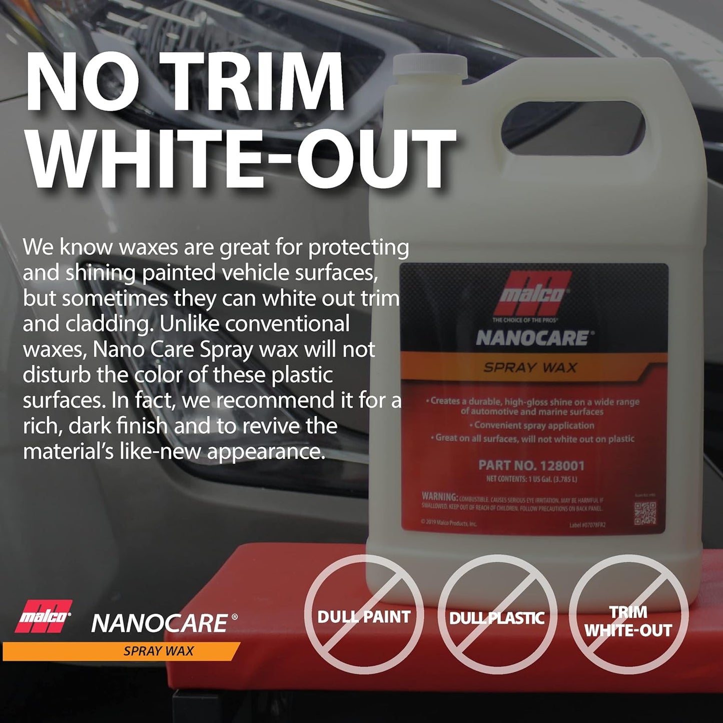 Nano Care Spray Wax - Interior and Exterior Car Wax/Provides Long-Lasting Shine and Protection Both inside and outside Vehicle / 1 Gallon (128001)