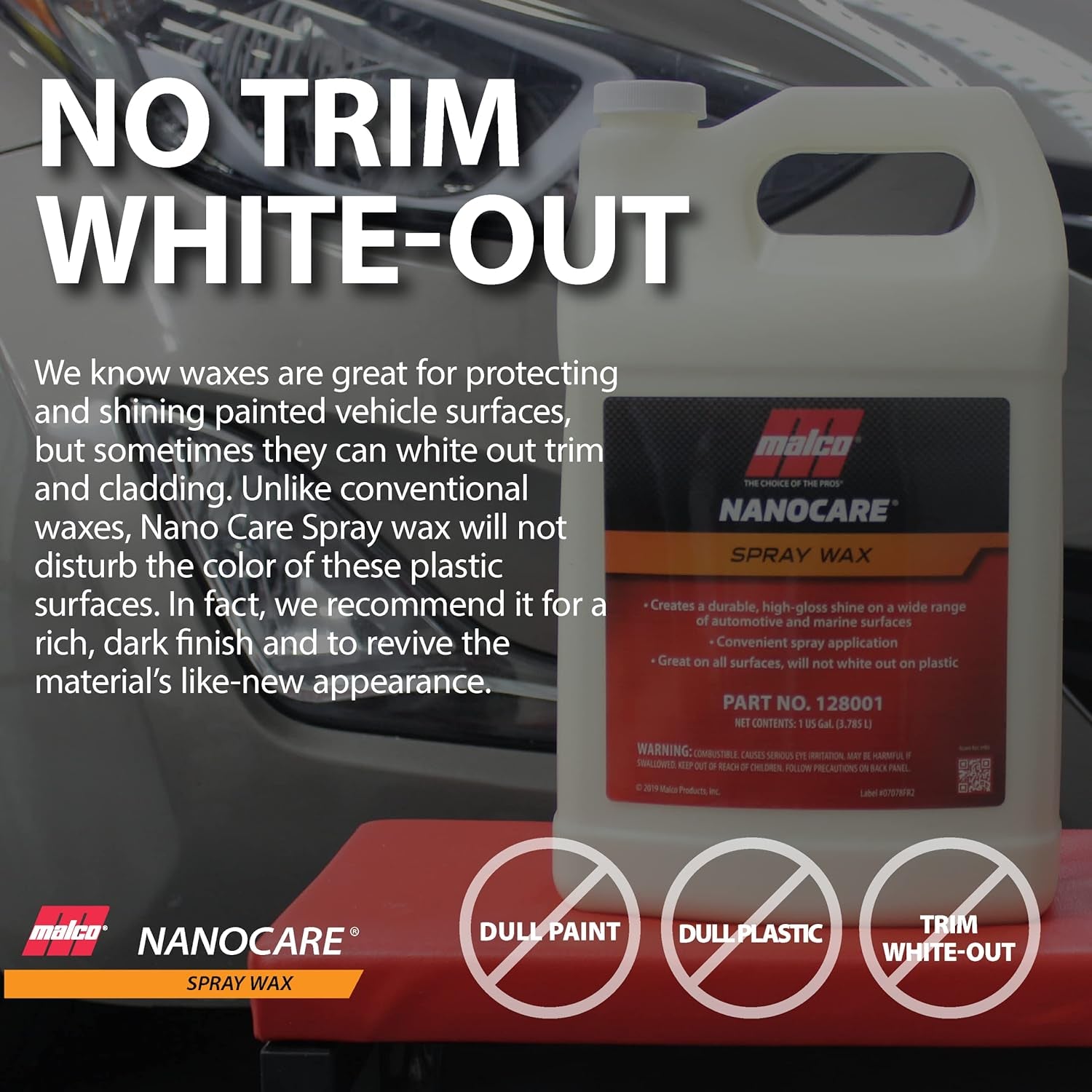 Nano Care Spray Wax - Interior and Exterior Car Wax/Provides Long-Lasting Shine and Protection Both inside and outside Vehicle / 1 Gallon (128001)