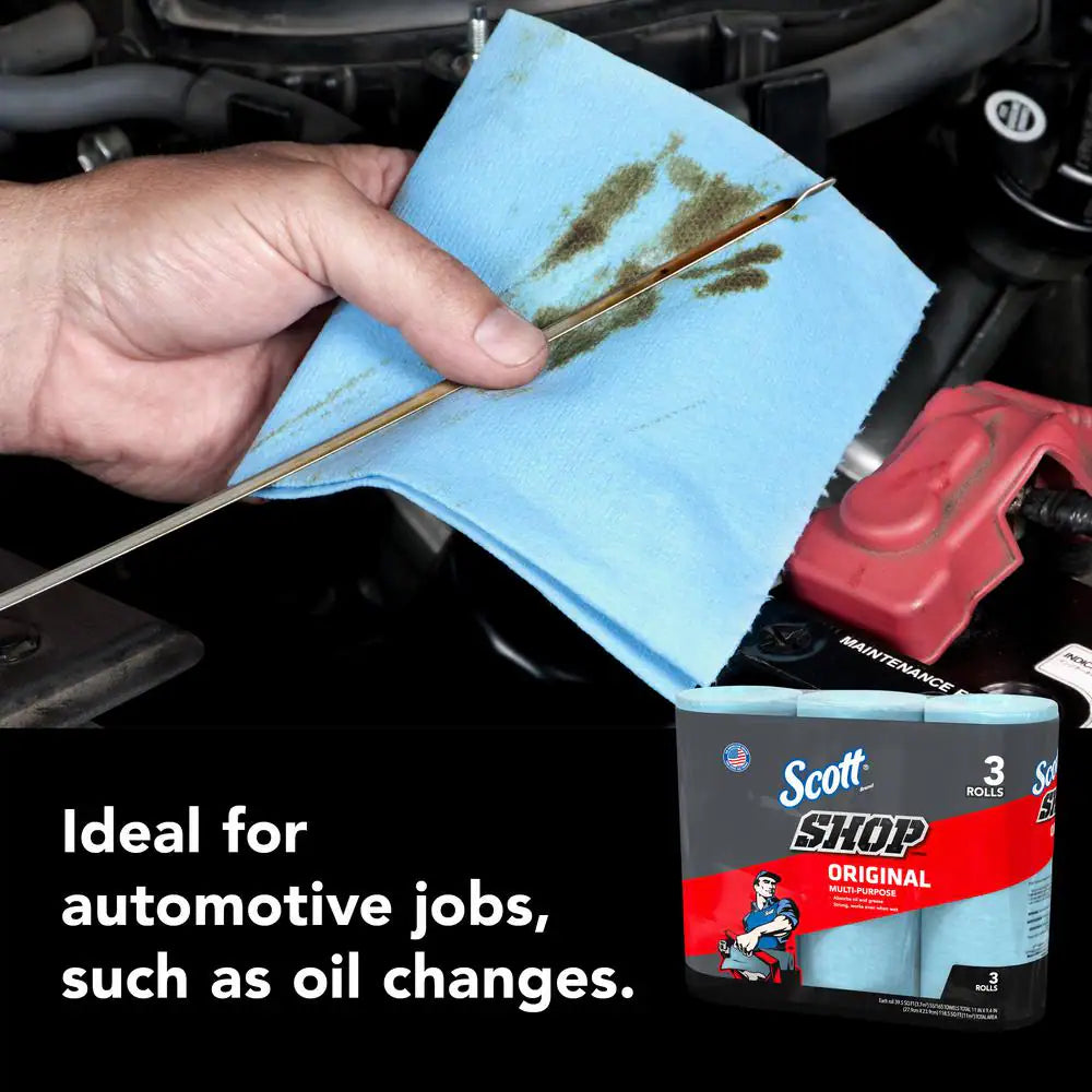 Blue Shop Towel Cleaning Wipes (3-Pack Bundle of 3)