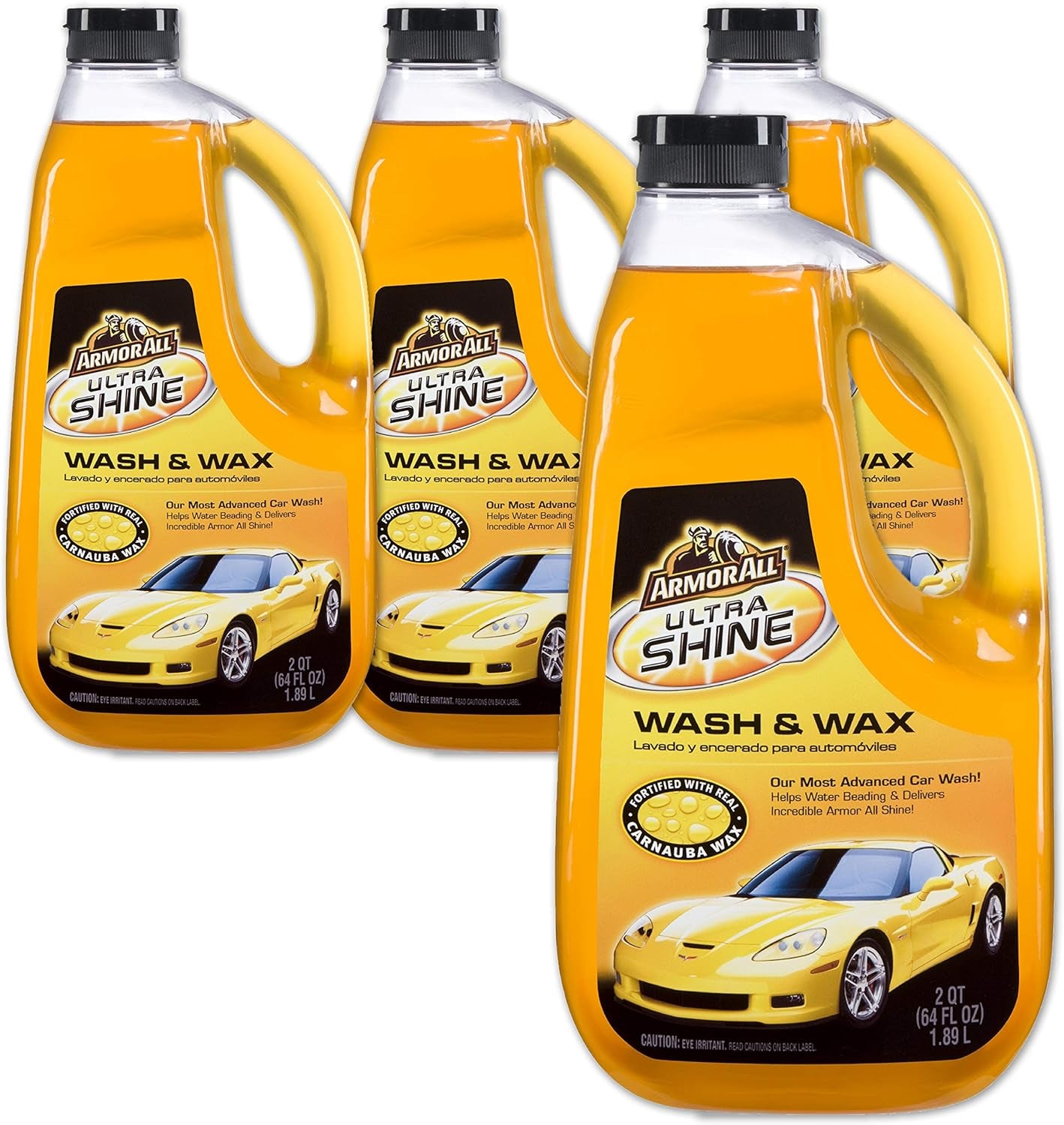 Ultra Shine Car Wash and Wax, Cleaning for Cars, Truck, Motorcycle, 64 Fl Oz, 4 Pack, 10346